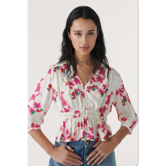 Ba&sh NWT Evereve Edon V Neck Floral Blouse // XS - Picture 2 of 14